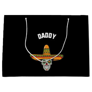 Cinco De Mayo Daddy Sugar Skull Sombrero Taco Large Gift Bag