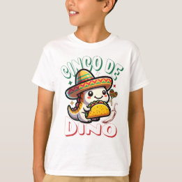 Cinco De Mayo Dinosaur Kids T-Shirt
