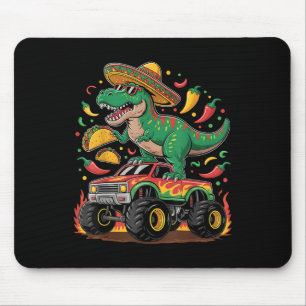 Cinco De Mayo Dinosaur Taco Monster Truck Sombrero Mouse Pad