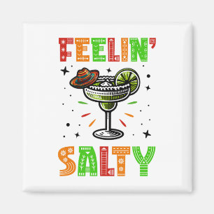 Cinco De Mayo Feeling Salty Vintage Mexican Women Magnet