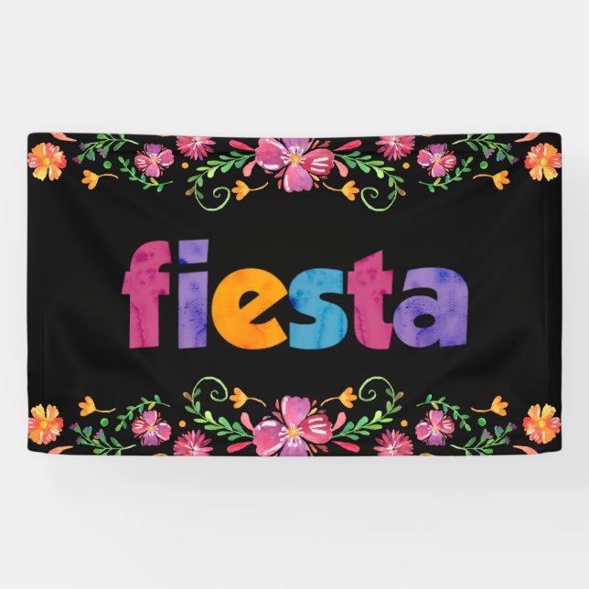 Cinco de Mayo Fiesta Banner - Vibrant Floral (Horizontal)