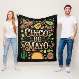 Cinco De Mayo Fiesta Cute Party Elements Fleece Blanket