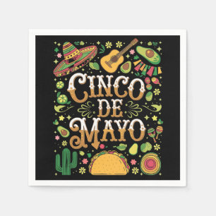 Cinco De Mayo Fiesta Cute Party Elements Napkin