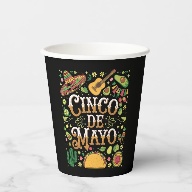 Cinco De Mayo Fiesta Cute Party Elements Paper Cups (Front)