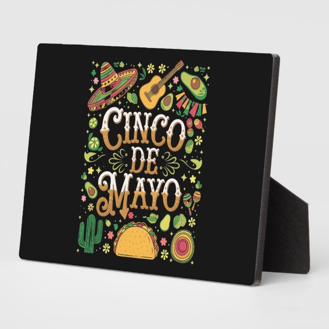 Cinco De Mayo Fiesta Cute Party Elements Plaque (Side)