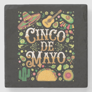 Cinco De Mayo Fiesta Cute Party Elements Stone Coaster