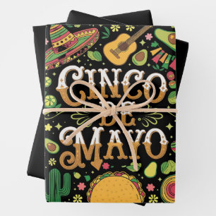 Cinco De Mayo Fiesta Cute Party Elements Wrapping Paper Sheet