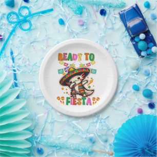 Cinco de Mayo Fiesta Fun Adorable Axolotl Party Paper Plate
