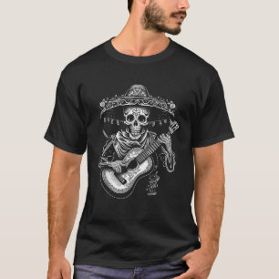 Cinco De Mayo Fiesta Mariachi Skeleton Guitar Mexi T-Shirt