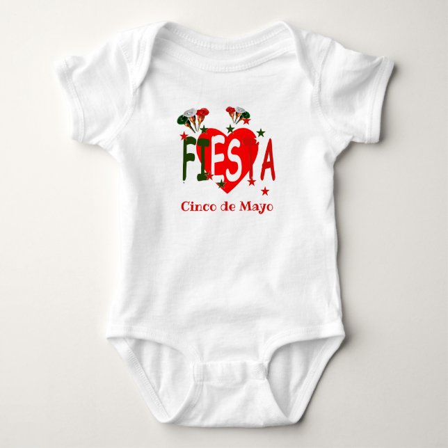 Cinco de mayo ,fiesta mexican baby bodysuit (Front)