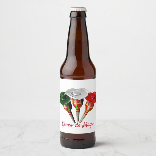 Cinco de mayo ,fiesta mexican beer bottle label (Front)