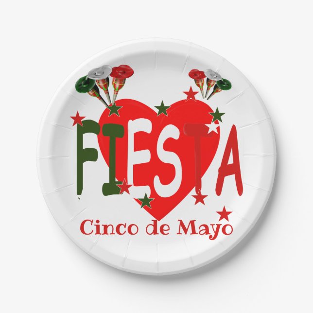 Cinco de mayo ,fiesta mexican paper plate (Front)