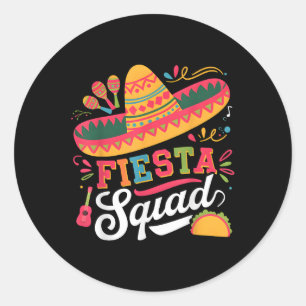 Cinco De Mayo Fiesta Squad Family Matching Group A Classic Round Sticker