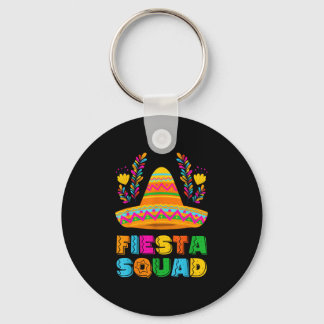 Cinco de mayo fiesta squad family matching group key ring
