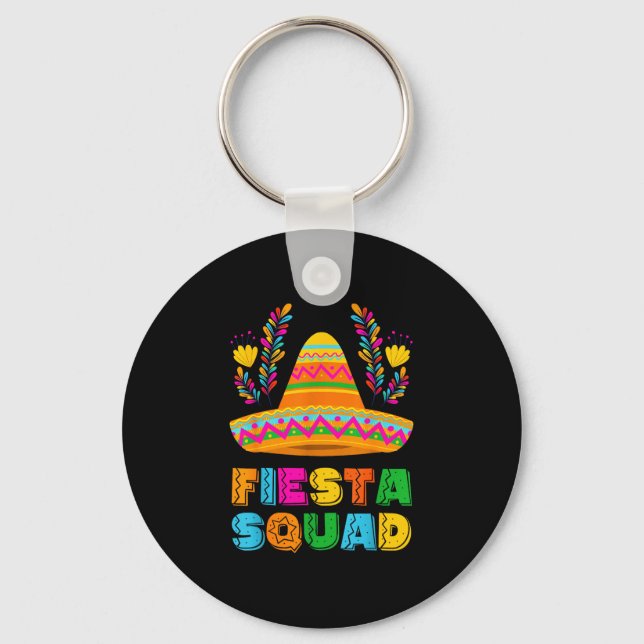 Cinco de mayo fiesta squad family matching group key ring (Front)