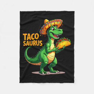 Cinco De Mayo Fiesta T-rex Sombrero Tacosaurus Din Fleece Blanket