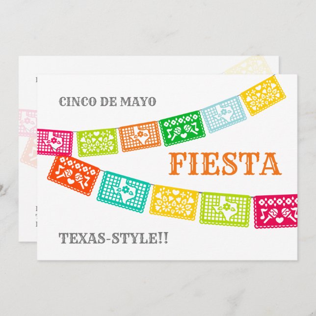 Cinco de Mayo Fiesta Texas Invitation (Front/Back)