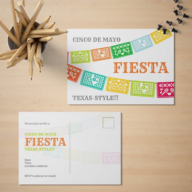 Cinco de Mayo Fiesta Texas Invitation Postcard (Creator Uploaded)