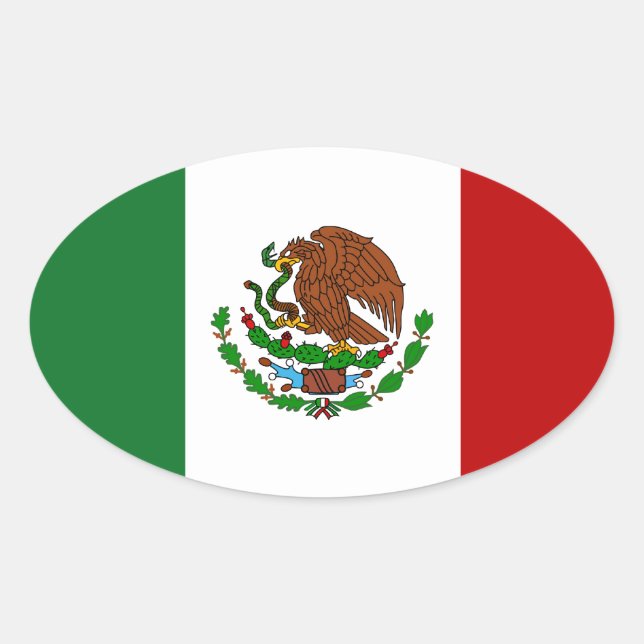Cinco de Mayo Flag of Mexico Oval Sticker (Front)
