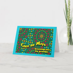 Cinco de Mayo for Grandpa, Colourful Mosaic Design Card
