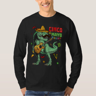 Cinco De Mayo  For Toddler Boys Kids Dinosaur Rex T-Shirt