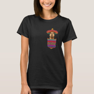 Cinco De Mayo Funny Llama Wearing Sombrero Mexican T-Shirt