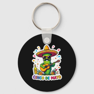 Cinco de mayo funny mexican cactus sunglassesCinco Key Ring