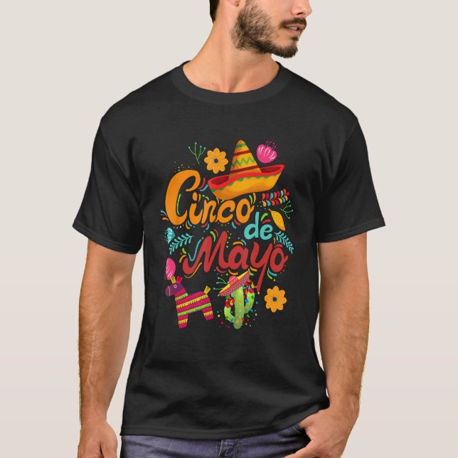 Cinco de Mayo, funny Mexican fiesta 5 De Mayo T-Shirt (Front)