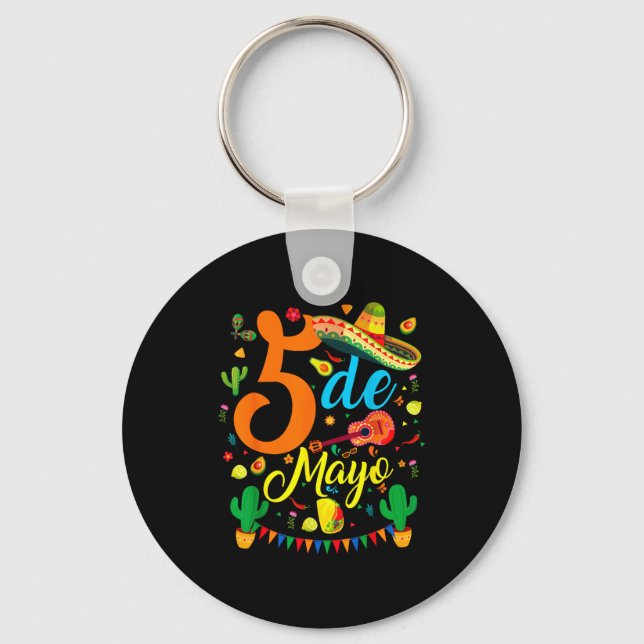 Cinco de mayo funny mexican fiesta party 5 de mayo key ring (Front)