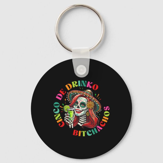 Cinco De Mayo Funny Mexican Party Cinco De Drinko  Key Ring (Front)