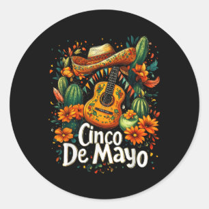 Cinco De Mayo - Funny Mexican Poncho Fiesta Party  Classic Round Sticker