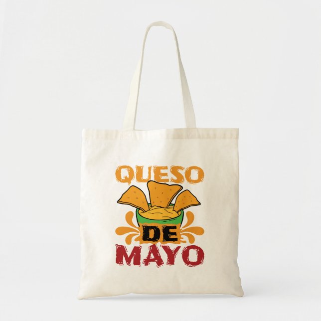 Cinco de Mayo Funny Queso Pun Tote Bag (Front)