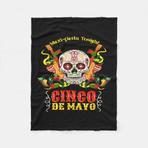 Cinco de mayo funny sugar skull holiday party humo fleece blanket