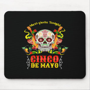 Cinco de mayo funny sugar skull holiday party humo mouse pad