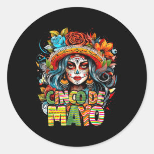 Cinco De Mayo Girl Mexican Fiesta 5 De Mayo _1  Classic Round Sticker