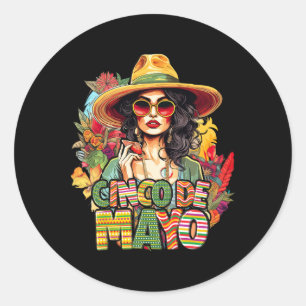 Cinco De Mayo Girl Mexican Fiesta 5 De Mayo 4 Classic Round Sticker