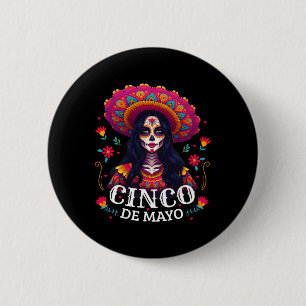 Cinco De Mayo Girl Mexican Fiesta 5 De Mayo Party  6 Cm Round Badge