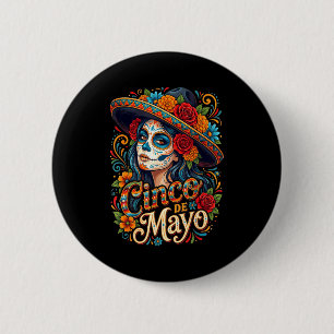 Cinco de mayo girls women mexican fiesta 5 de mayo 6 cm round badge
