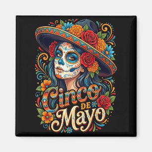 Cinco de mayo girls women mexican fiesta 5 de mayo magnet