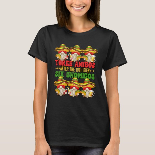 Cinco De Mayo Gnome For Men And Taco   Beer Saying T-Shirt (Front)