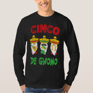 Cinco De Mayo Gnomo 3 Fiesta Gnomes Eat Tacos Tres T-Shirt
