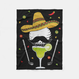 Cinco De Mayo Golf Byl With Sombrero And Margarita Fleece Blanket