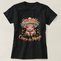Cinco de Mayo Highland Cow Cute Floral Sombrero Me