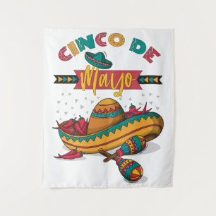 Cinco De Mayo Illustration, 1/2 Tapestry