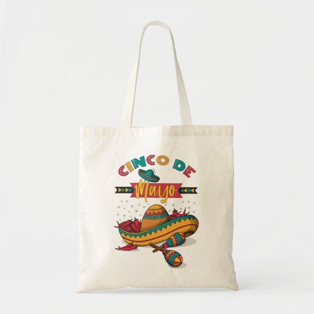 Cinco De Mayo Illustration, 1/2 Tote Bag (Front)