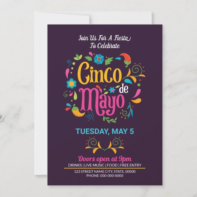 Cinco De Mayo Invitation flyer (Front)
