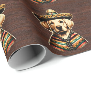 Cinco De Mayo Labrador Retriever Poncho Sombrero Wrapping Paper