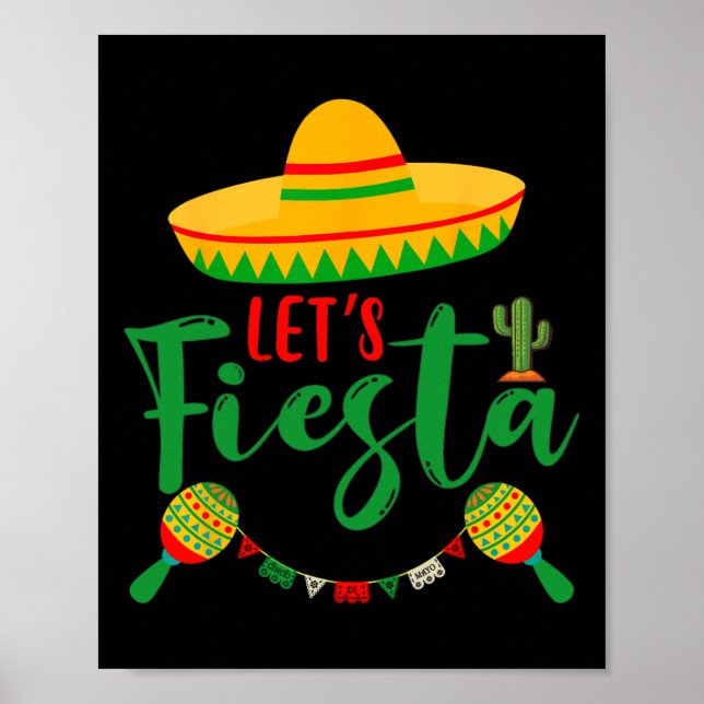 Cinco De Mayo Let's Fiesta Mexican Party Cinco De  Poster (Front)
