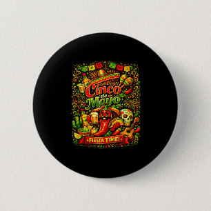 Cinco de mayo let's fiesta mexican party cinco deC 6 Cm Round Badge