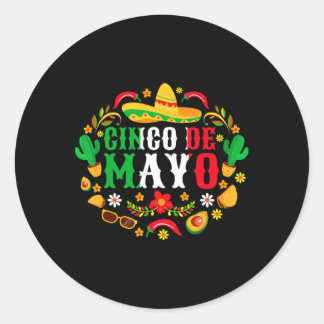 Cinco De Mayo Lets Fiesta Squad 5 De Mayo Mexican  Classic Round Sticker